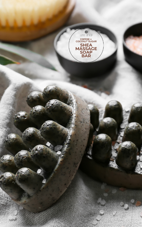 COFFEE, SHEA + COCONUT SUGAR EXFOILIATING MASSAGE BAR